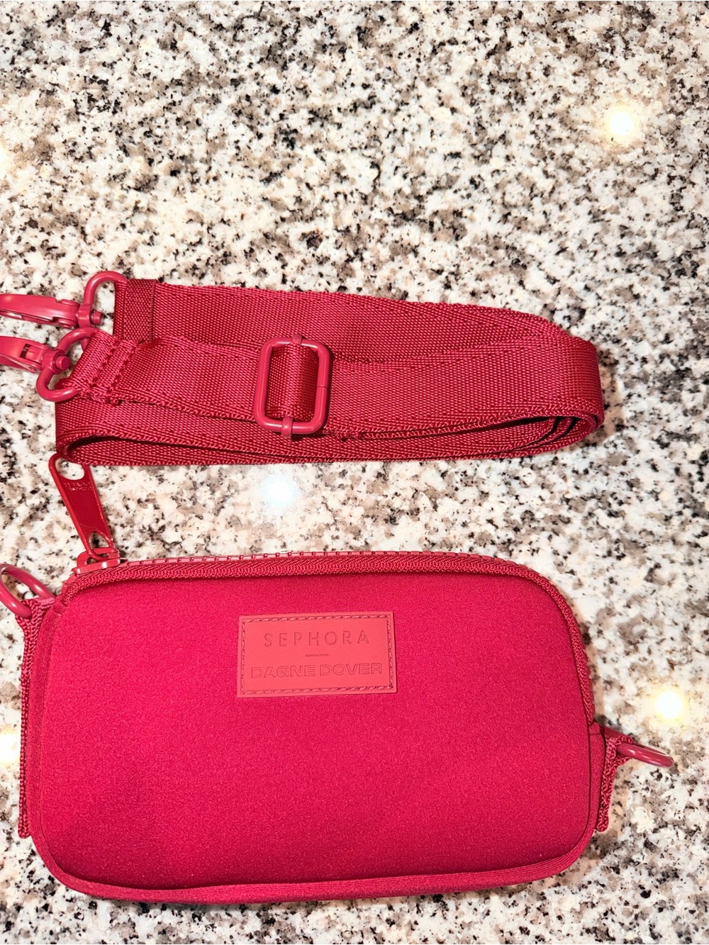 Sephora Bright Red Crossbody Bag Cover with Wide Strap
